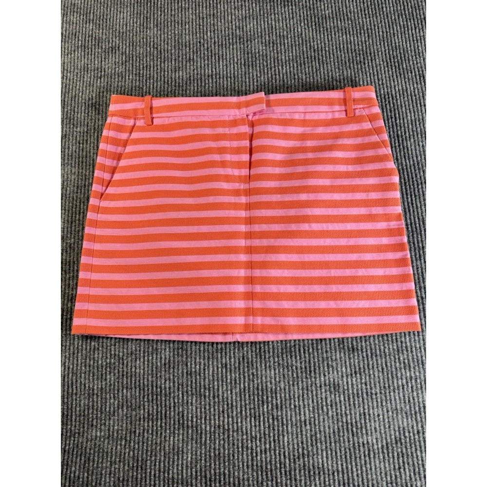 J.CREW Pink‎ Orange Striped Short Straight Pencil Skirt Size 12